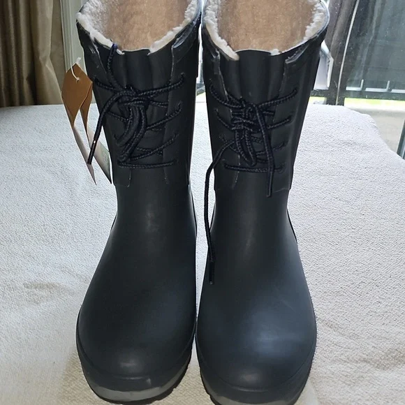 Bogs Lace-Up Waterproof Plush Lined Amanda Boots in Dark Grey - Picture 8 of 9
